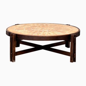 Mesa de centro redonda de R. Capron, años 60