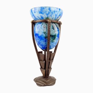 Französische Art Deco Glasvase von Delatte Nancy