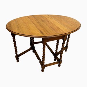 English Gateleg Oval Oak Folding Table