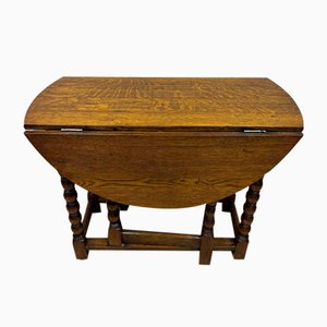 Petite Table Pliante en Chêne, Angleterre, 1890s