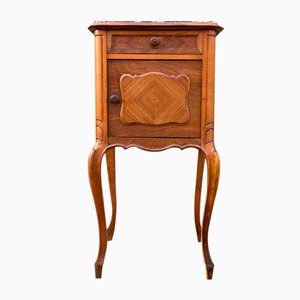 Antique Art Nouveau Nightstand in Walnut & Marble, 1900s