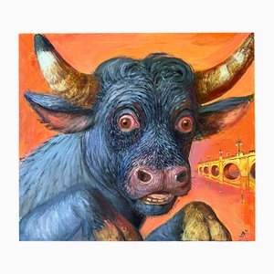 Dagnia Cherevichnika, Ritratto di toro, 2024, Olio su tela