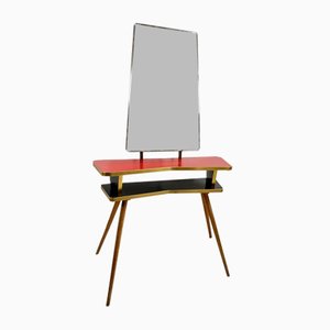 Mid-Century Console with Reclining Mirror, 1950s