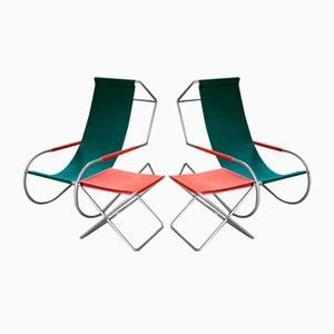 Poltrone Lido Sun Mid-Century di Battista e Gino Giudici, Italia, anni '50, set di 4