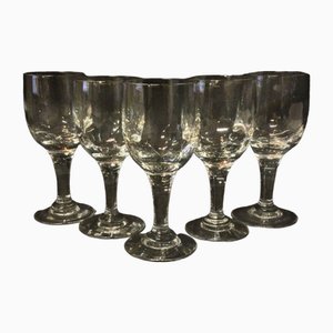 Vintage Crystal Wine Glasses, 1950s, Set of 5