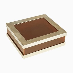 Scatola vintage in metallo nichelato e plastica, Italia, anni '60