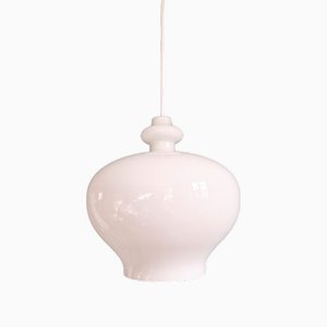 Large Scandinavian Pendant Light in White Opaline, h.a Jakobsson by Hans Agne Jakobsson for Staff Leuchten, 1960s