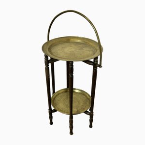 Grand Support à Gâteau Pliable en Laiton, 1890s
