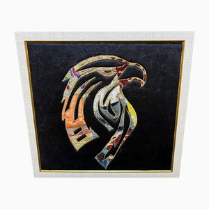 Handmade Eagle Design Framed Wall Hanging, 1980s