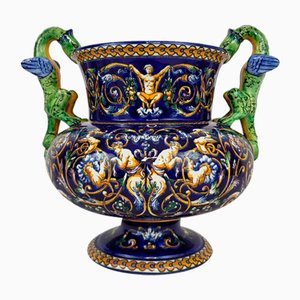 Medici-Shaped Vase in Gien Earthenware, 1940s