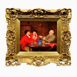 John Arthur Lomax, Cuando yo era niño: Caza y escena interior, pintura al óleo, 1900