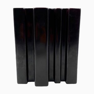 Space Age Brown Ceramic Vase by Angelo Mangiarotti for Fratelli Brambilla, Italy, 1968
