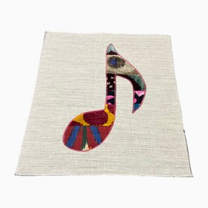Handmade Musical Silk Wall Hanging, 1980s