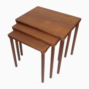 Moderne dänische Teak Satztische, 1960er, 3er Set
