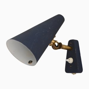 Scandinavian Blue Wall Light, 1950s