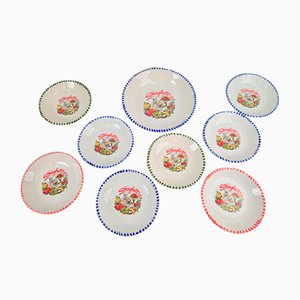 Vintage Spaghetti Plates & Serving Bowl Pasta from CMS Italy, 1980s, Set of 9