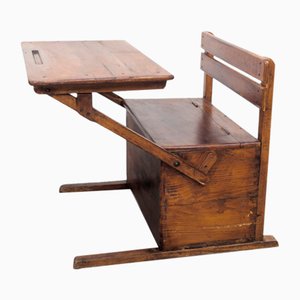 Klappbarer Bauhaus Schulschreibtisch aus Holz, 1920er