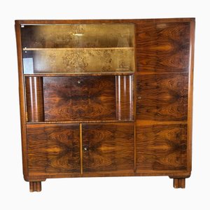 Vintage Art Deco Walnut Cabinet from Up Závody, 1930s