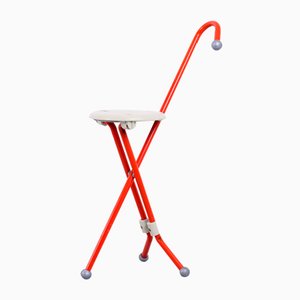 Red Metal Ulisse Folding Chair by Ivan Loss for Sandrigarden, 1980s