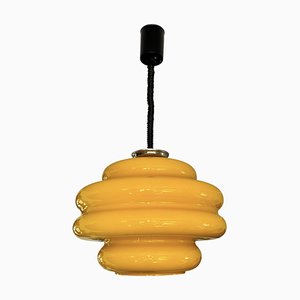 Mid-Century Adjustable Yellow Pendant Light, Yugoslavia, 1970s