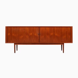 Mid-Century Danish Sideboard in Teak with Tambour Doors attributed to Løvig, 1960s