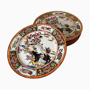 Chinese Hand Painted Plates, 1960, Set of 5