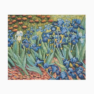 Después de Van Gogh, Iris, óleo sobre lienzo