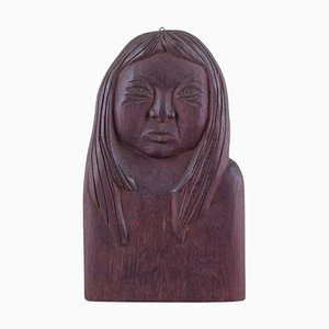Relief en Bois d'une Femme Groenlandaise de Greenlandica, 1960s