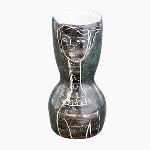 Mid-Century French Ceramic Vase by Atelier Du Grand Chêne, 1950s