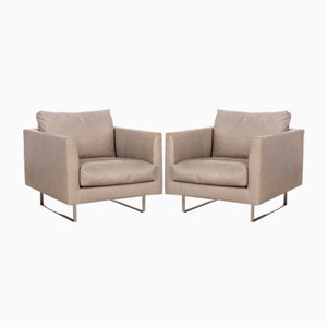 Set of Montis Axel Leather Armchair Set in Grey