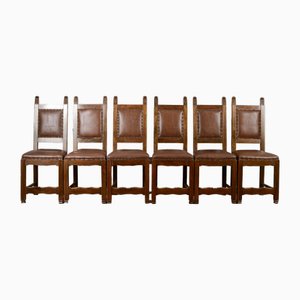 Klappstühle aus Holz und Kunstleder, 6 . Set