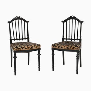 Schwarze Beistellstühle, 1870, 2er Set