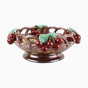 Mid-Century Ceramic Bowl with Cherries by St. Peter Ceramic, 1950