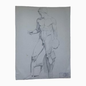 Jean Zannier, Desnudo de Antique School of Architecture, Nantes, años 50, Dibujo