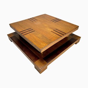 Mesa de centro Décon escultural de madera, Italia, años 70