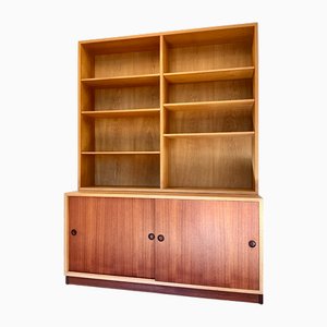Teak and Oak 2-Part Cabinet by Borge Mogensen for Karl Andersson & Soner, Denmark, 1960s