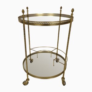 Goldener Messing Servierwagen, 1970er