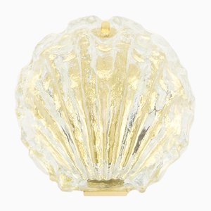 Golden Ice Glass Shell Wall Lamp from Kalmar, 1960s