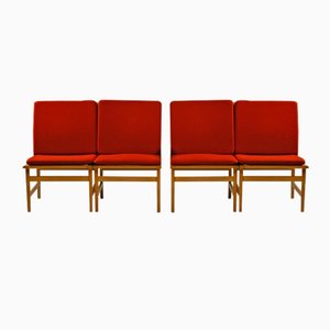 Komplett restaurierte Modell 3232 Sessel von Børge Mogensen für Fredericia, 1960er, 4 . Set