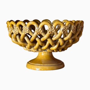 Cesto fatto in casa in ceramica, anni '60