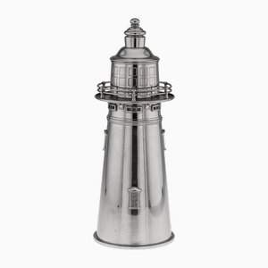Coctelera Lighthouse bañada en plata, años 50