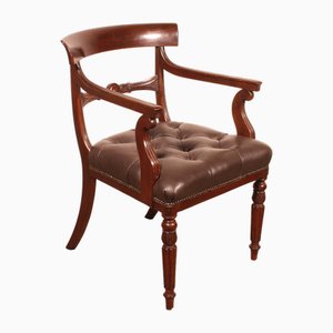 Silla de oficina Regency antigua de caoba, 1810