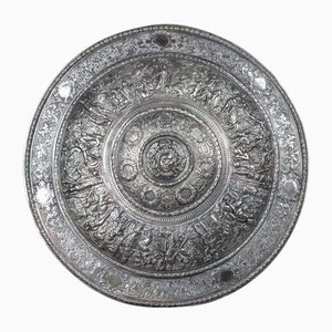 Antiker viktorianischer Monumentaler versilberter Parade Schild, 1880