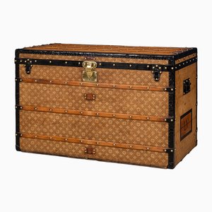Antike französische Malle Haute Truhe aus gewebtem Canvas von Louis Vuitton, 1900