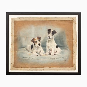 Frederick Thomas Daws, Parson Russell Terrier Pups, Öl auf Leinwand, 1930