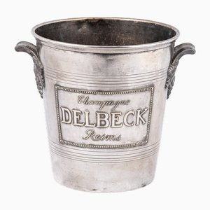Versilberter französischer Vintage Delbeck Reims Champagnerkühler, 1930