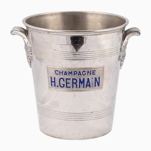 Vintage French Silver Plated Champagne Cooler from H. Germain, 1930