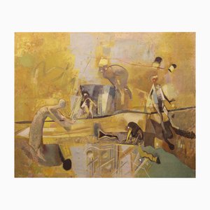 Victor Karnauh, A Conversation, Oil on Canvas