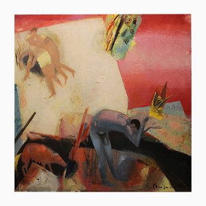 Victor Karnauh, A Game, Oil on Canvas