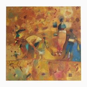Victor Karnauh, A Meeting, Oil on Canvas